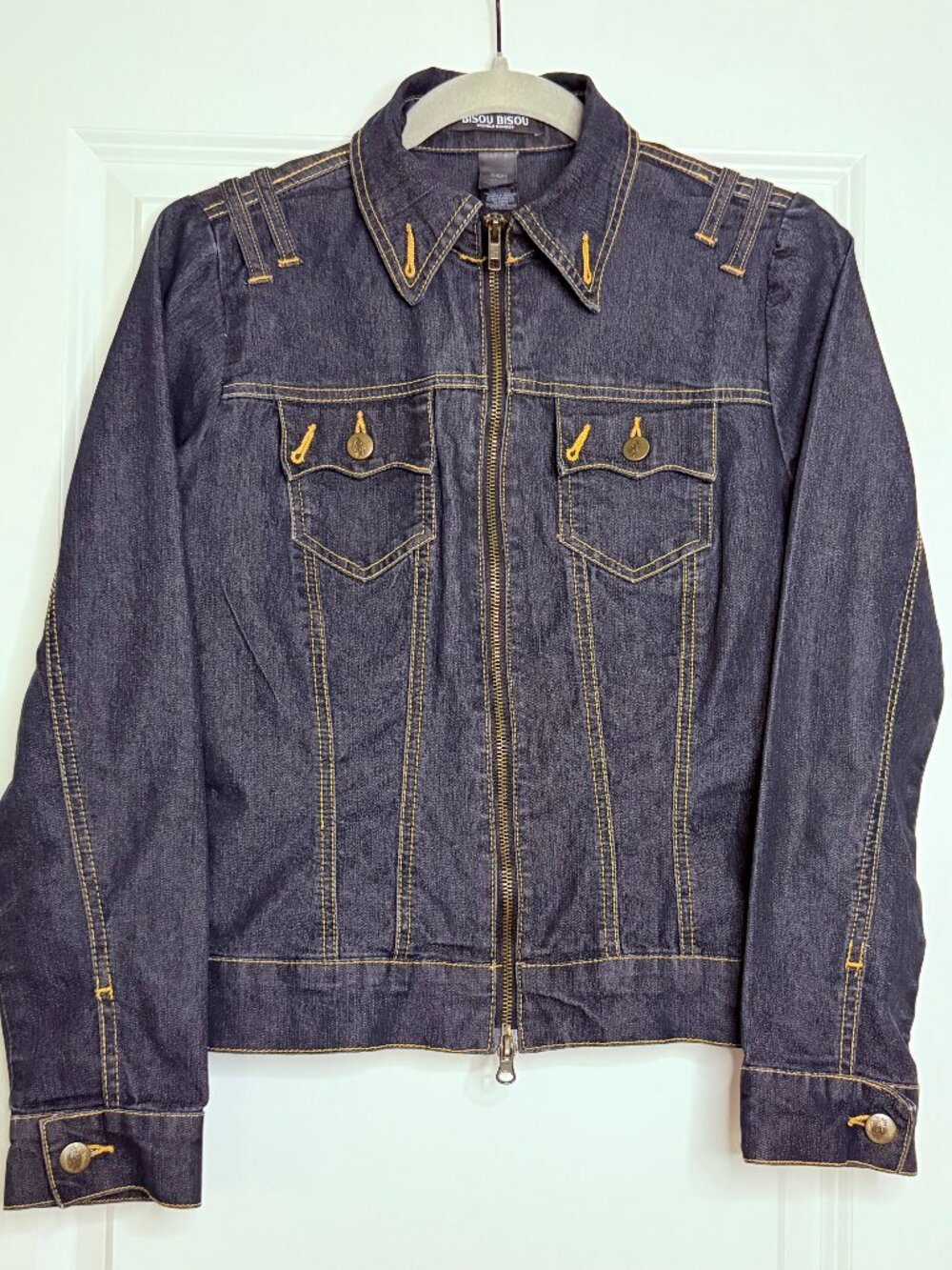 Vintage Bisou Bisou Women's Denim Stitched Jacket Designer SZ: SM